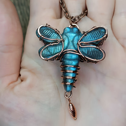 Labradorite dragonfly pendant