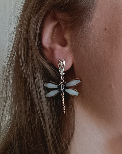 Dangling dragonfly earrings