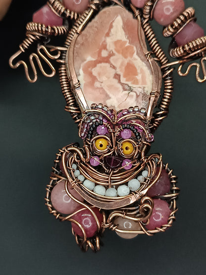Pink smiling cat necklace🩷😻