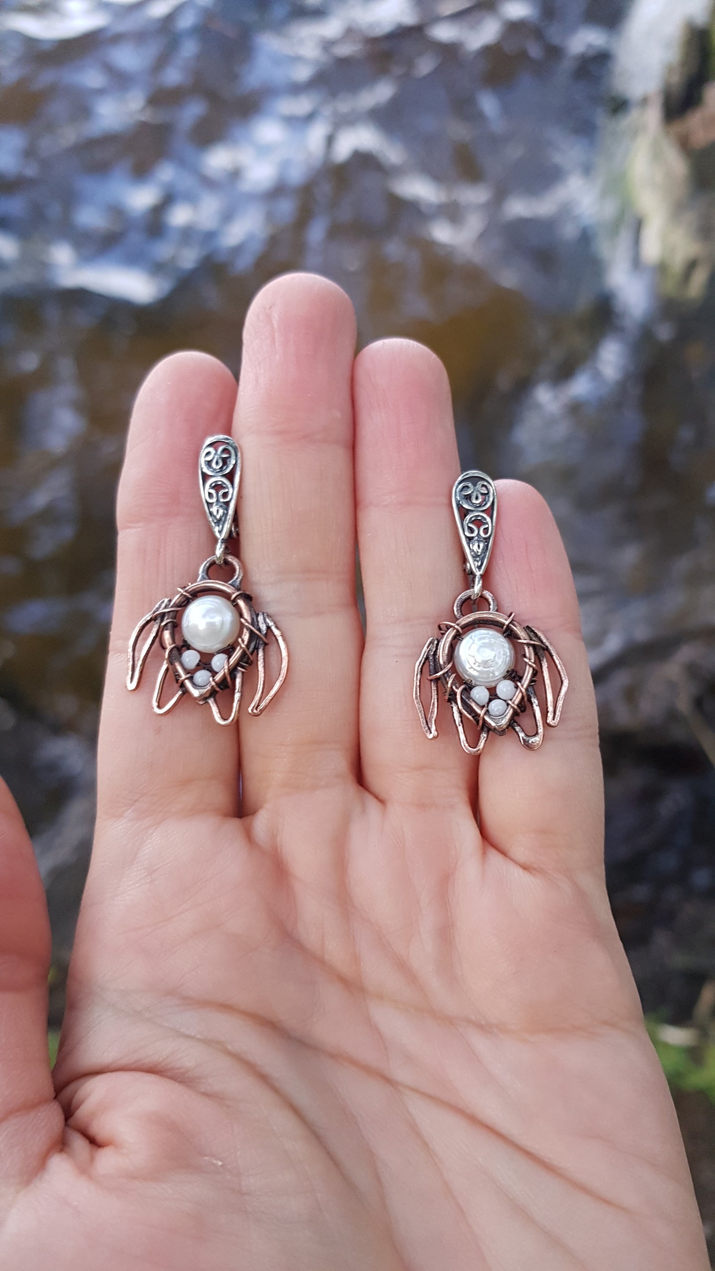 White sea turtle earrings