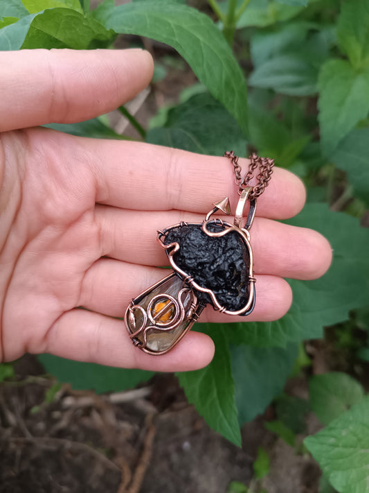 Mushroom fairy house pendant.