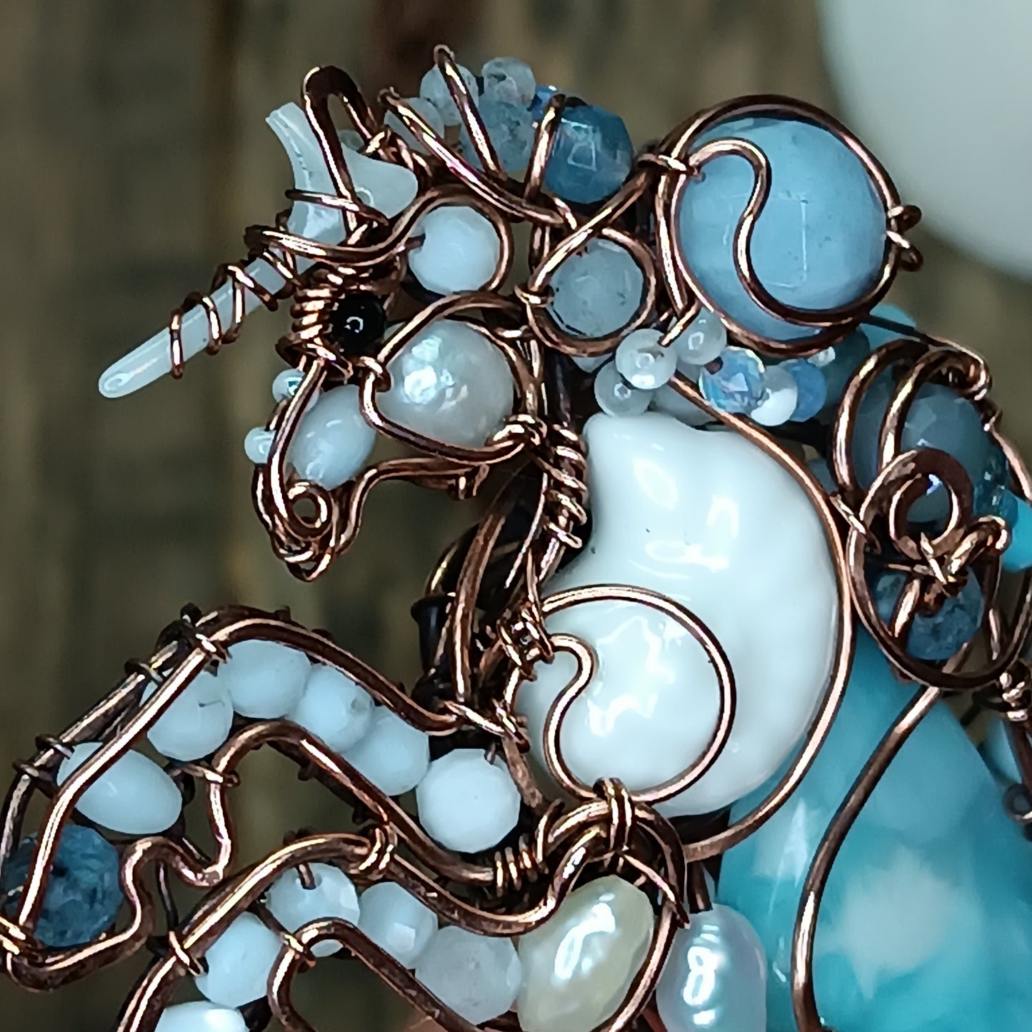 Kelpie, the spirit of the sea. Mermicorn necklace