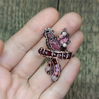 Pink bird ring (adjustable, size S-L)