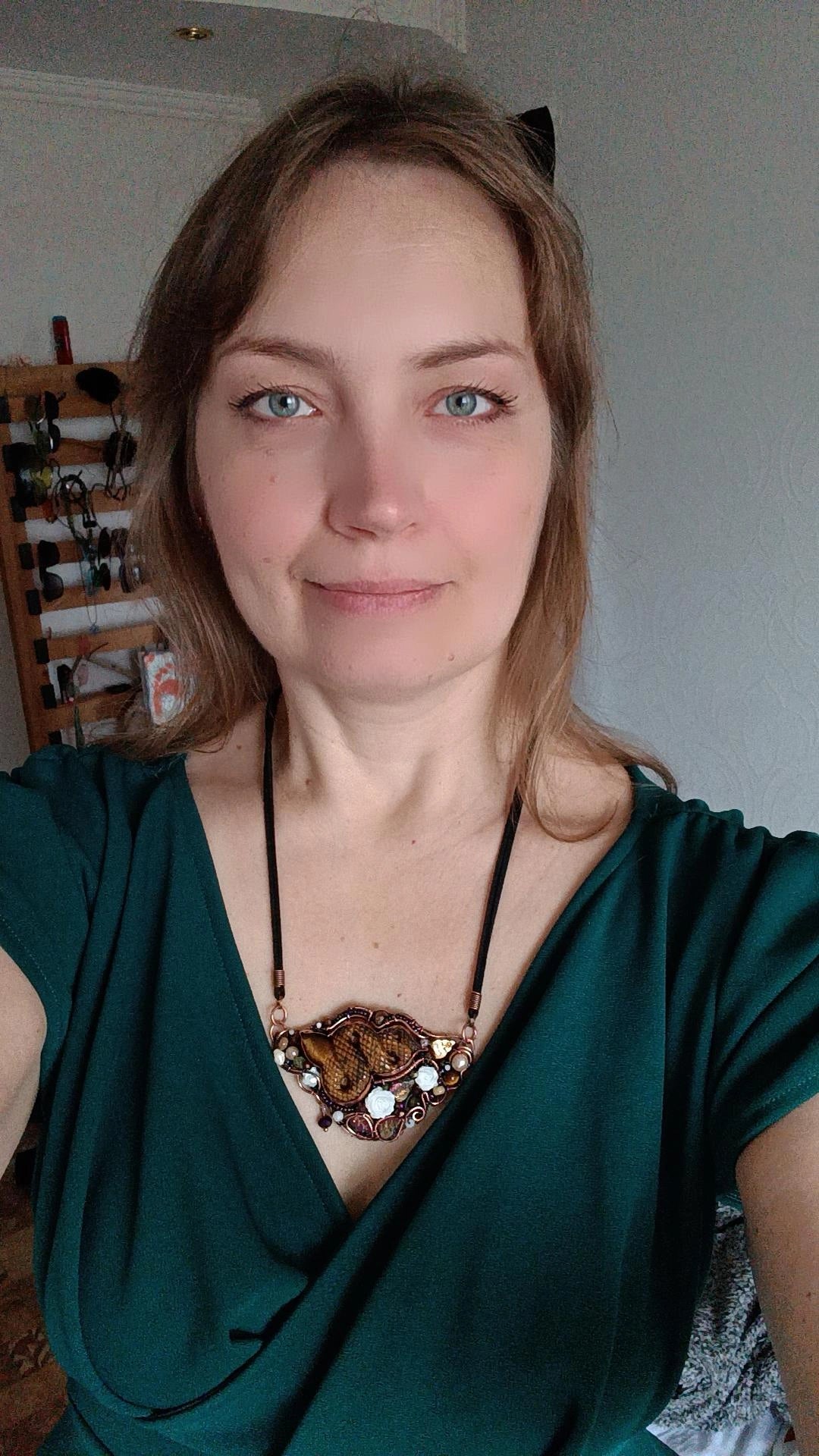 Golden tiger eye snake necklace