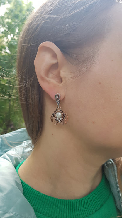 White sea turtle earrings