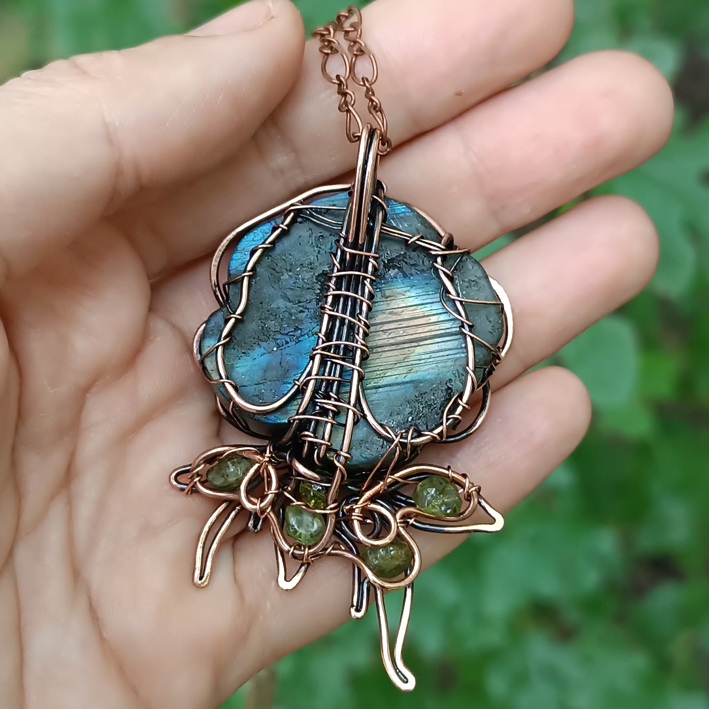 Blue rose pendant