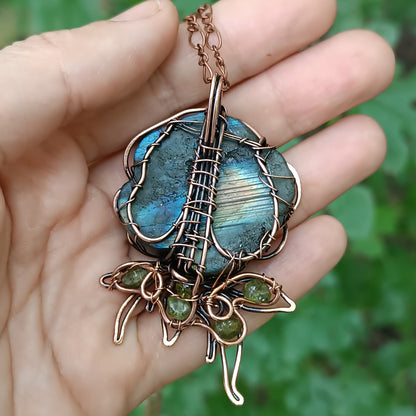 Blue rose pendant