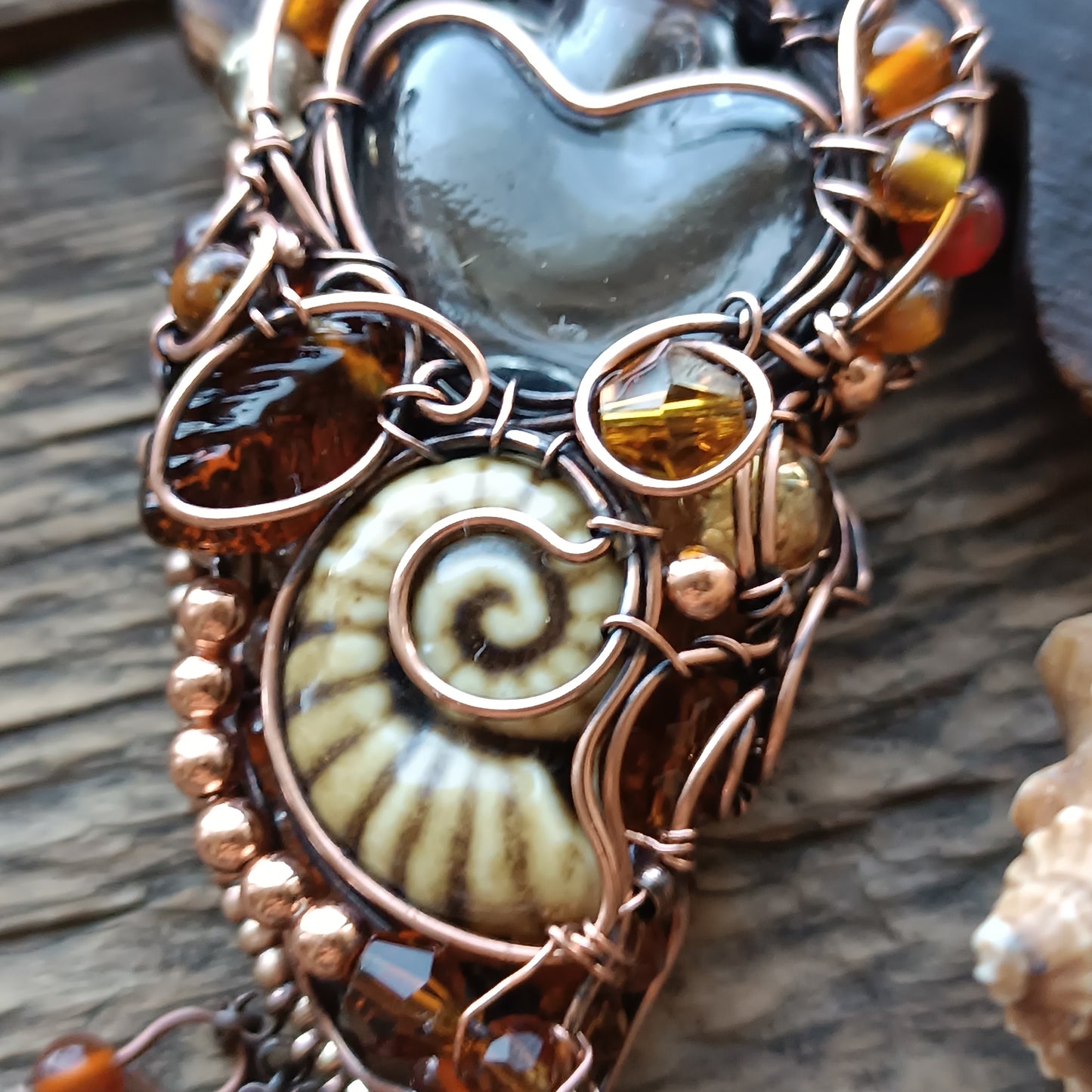 Beaded autumn necklace