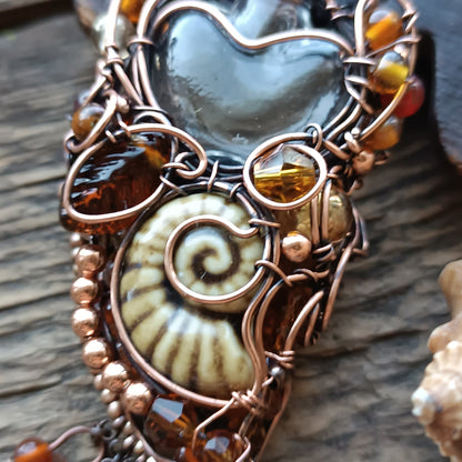 Beaded autumn necklace