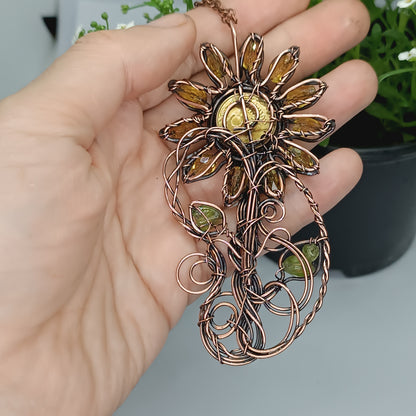 Sunflower necklace