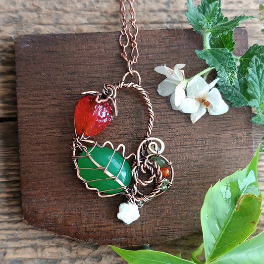 Strawberry necklace.