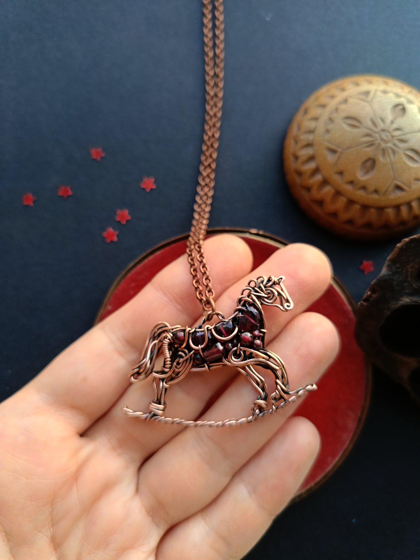 Happy childhood. Horse charm.