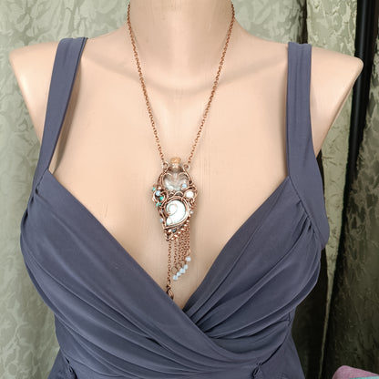 Seashell symphony. vial necklace