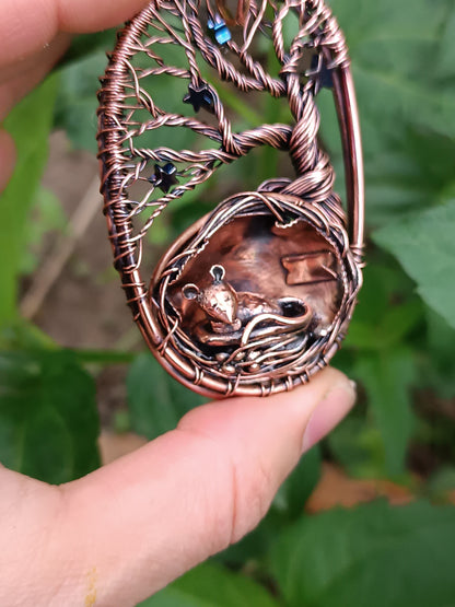 Mouse in the nest necklace.