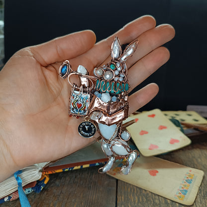 He's late for a super important date! 🐇🪊⏱️