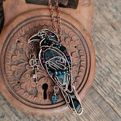 Secret keeper. Raven necklace