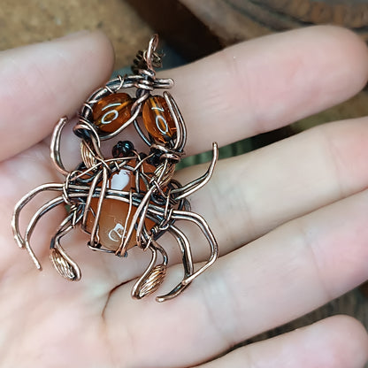 Carnelian crab pendant 🦀