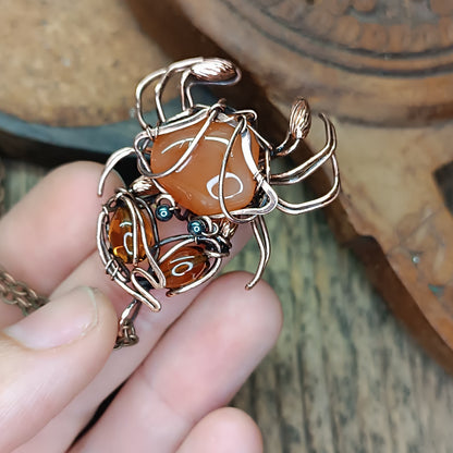 Carnelian crab pendant 🦀