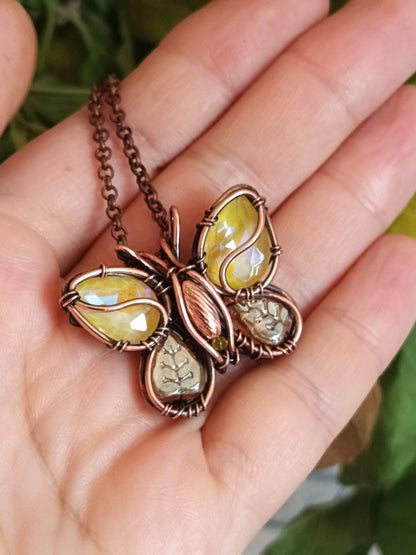 Yellow sparkling butterfly charm