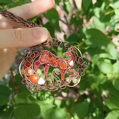 A day in the forest. Fairy tale fox necklace.