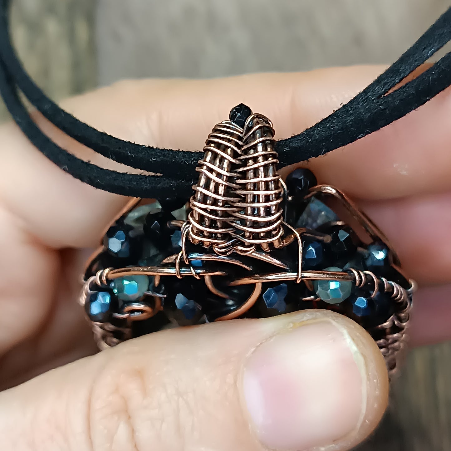 Moonlight ballade. Owl and Dragon necklace.