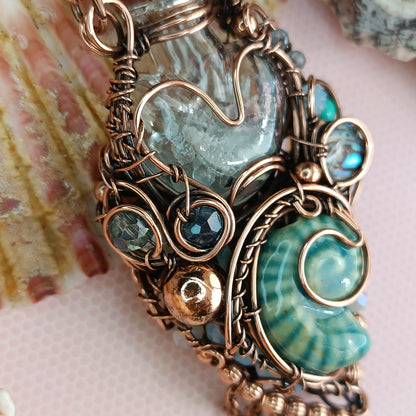 Seashell symphony. vial necklace