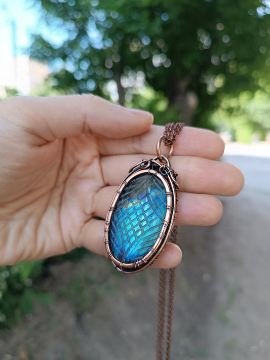 Wire wrapped tree of life necklace.