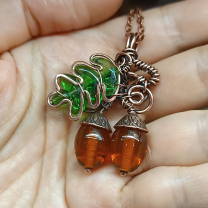 Oak and acorns SET (pendant plus earrings) 🍂