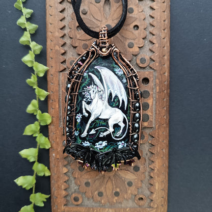 The ballad of White Unicorn and Bat🦄🦇 Two sided necklace