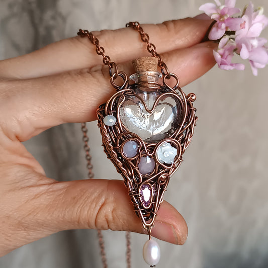 Whispering Dawn. Vial necklace