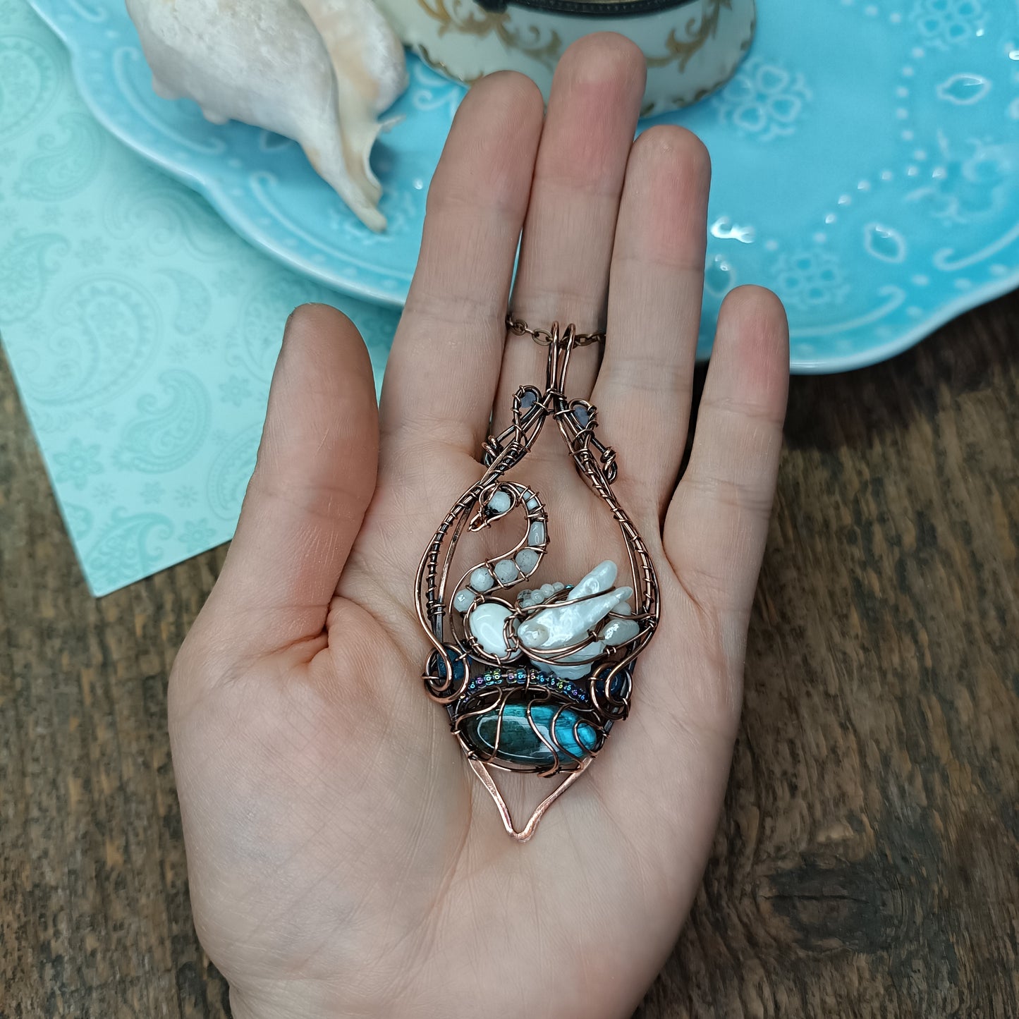 White swan necklace