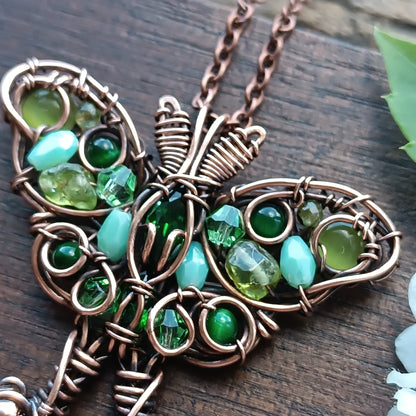 Luna moth necklace