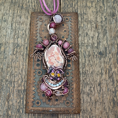 Pink smiling cat necklace🩷😻