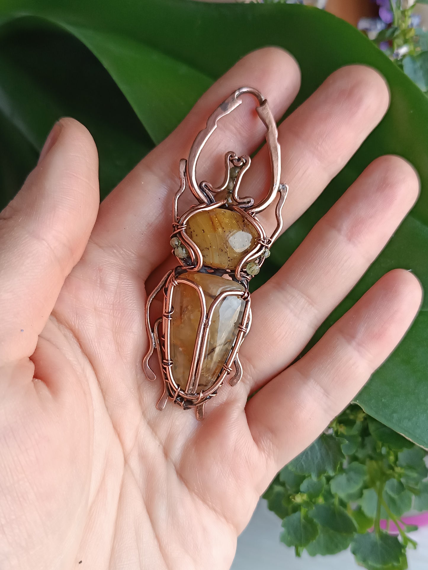 Stag beetle necklace