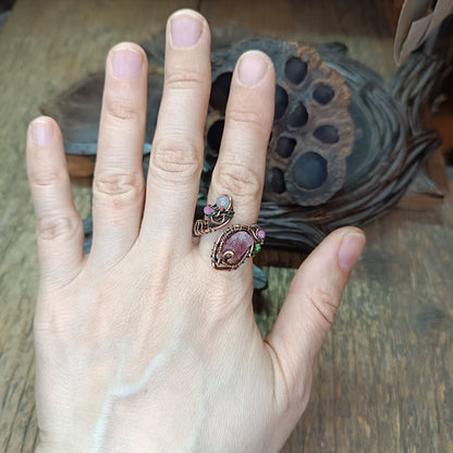 Pink tourmaline ring. Adjustable size