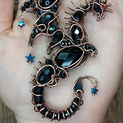 Midnight guardian. Dragon necklace.