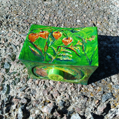 Garden mouse. Hand painted jewelry box.