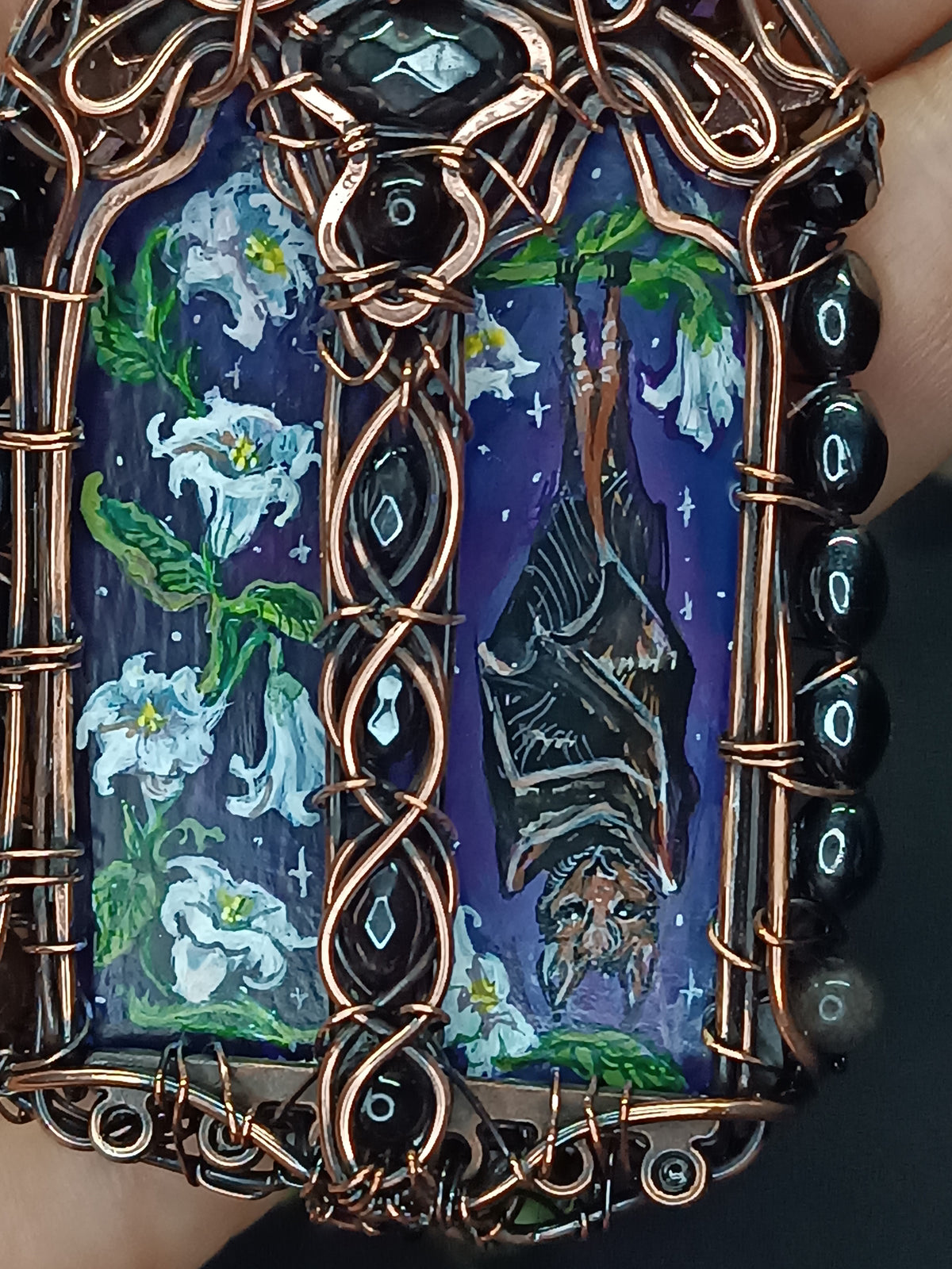 The ballad of White Unicorn and Bat🦄🦇 Two sided necklace