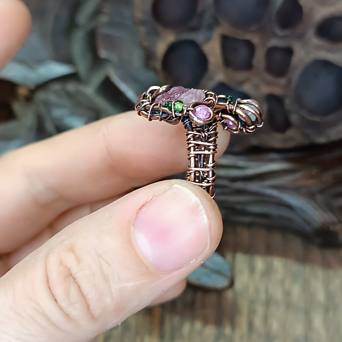 Pink tourmaline ring. Adjustable size