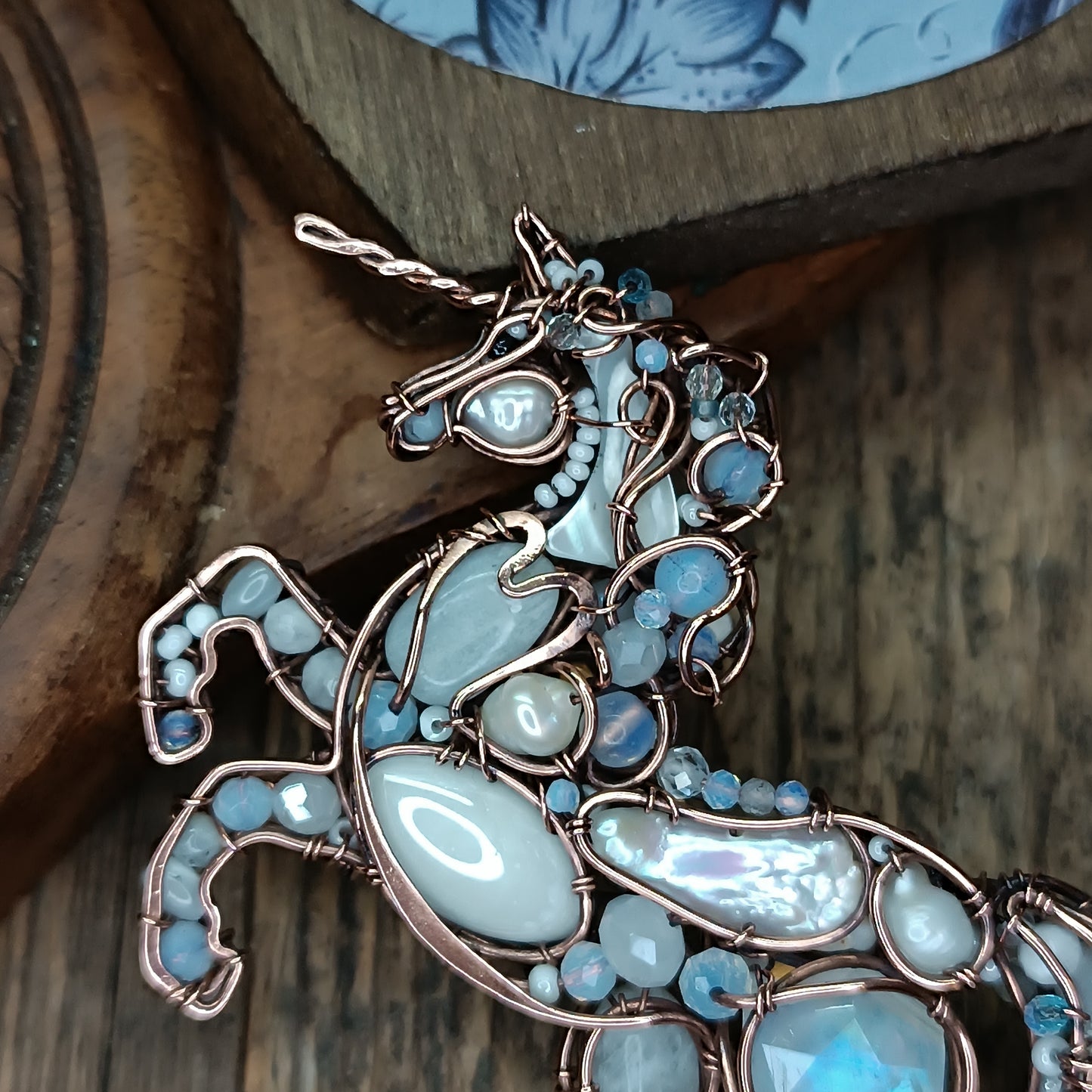 White unicorn pin