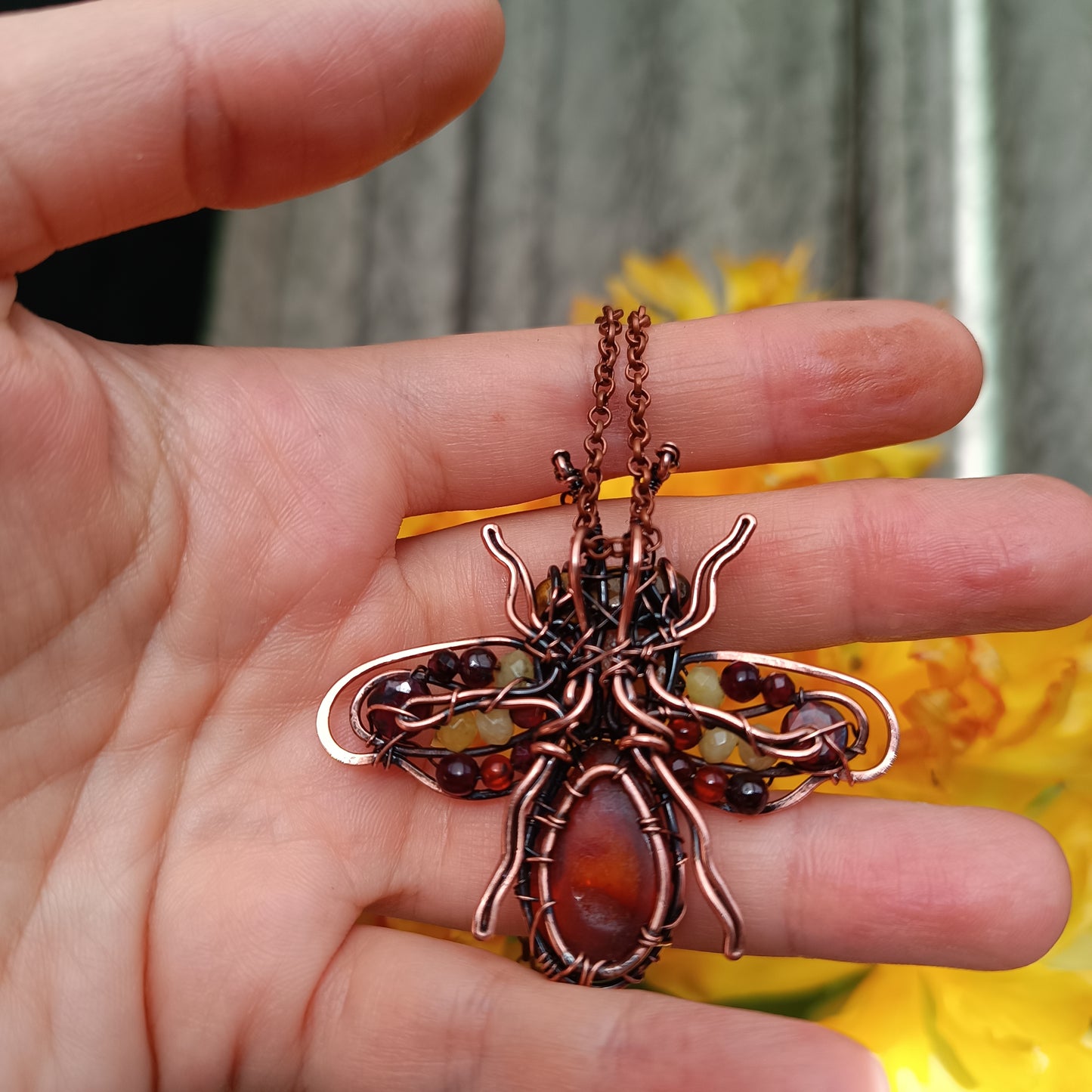 For Gwendolyn. Final payment.Sunny honey bee pendant