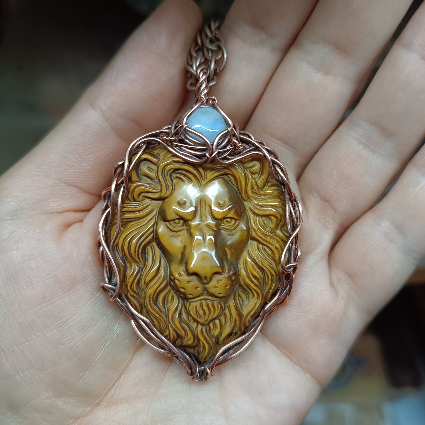 For Megan. Lion head necklace.