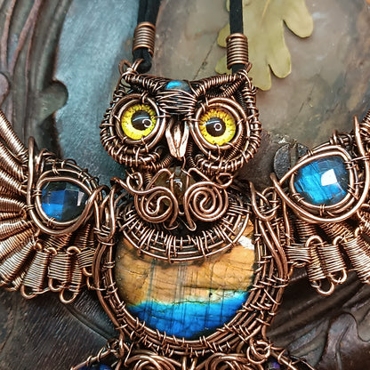 Statement Owl amulet necklace 🦉🪶