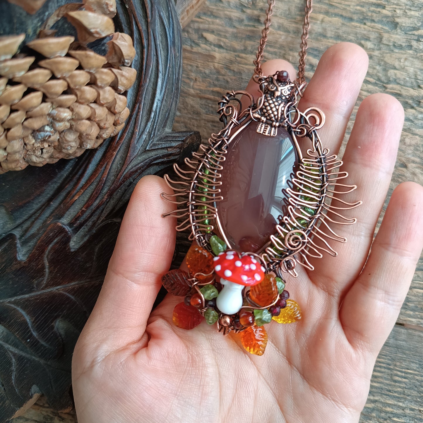 Forest leaves necklace