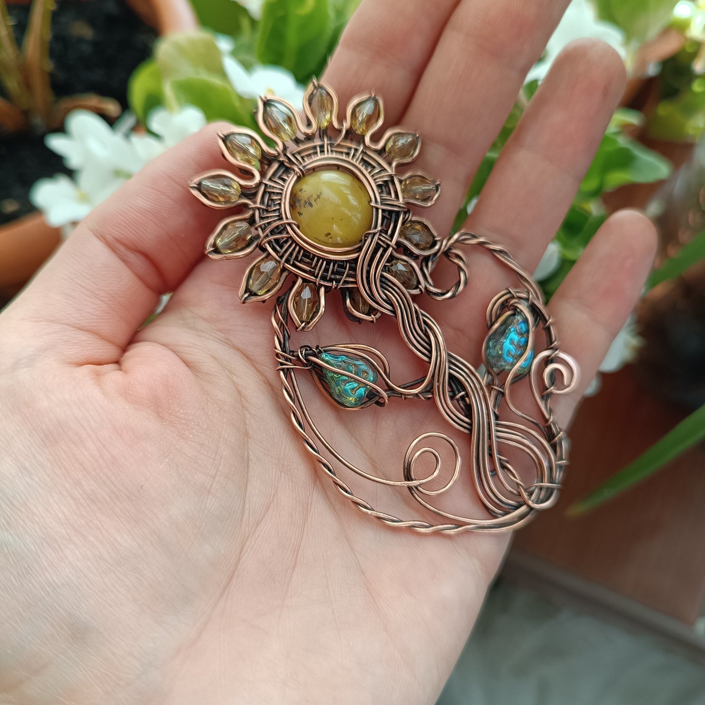 Sunflower necklace