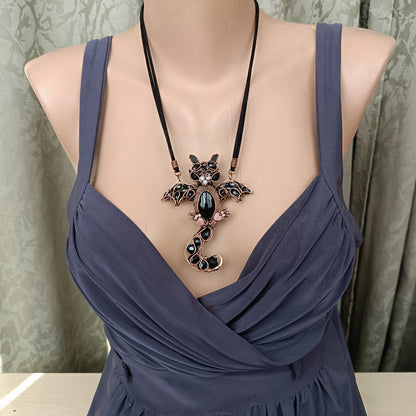 Kitty bat necklace