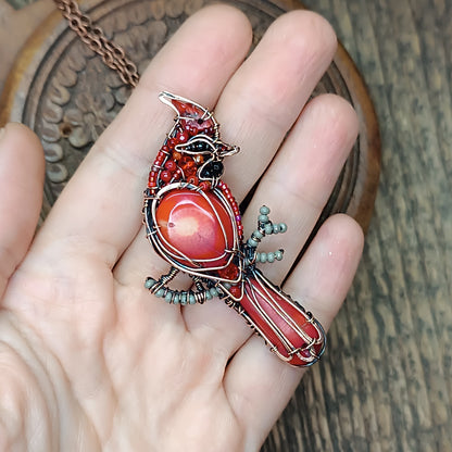 Red Cardinal bird pendant