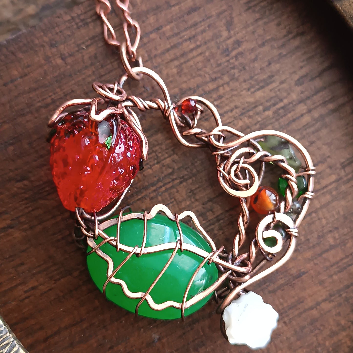 For Eustacia. Strawberry necklace