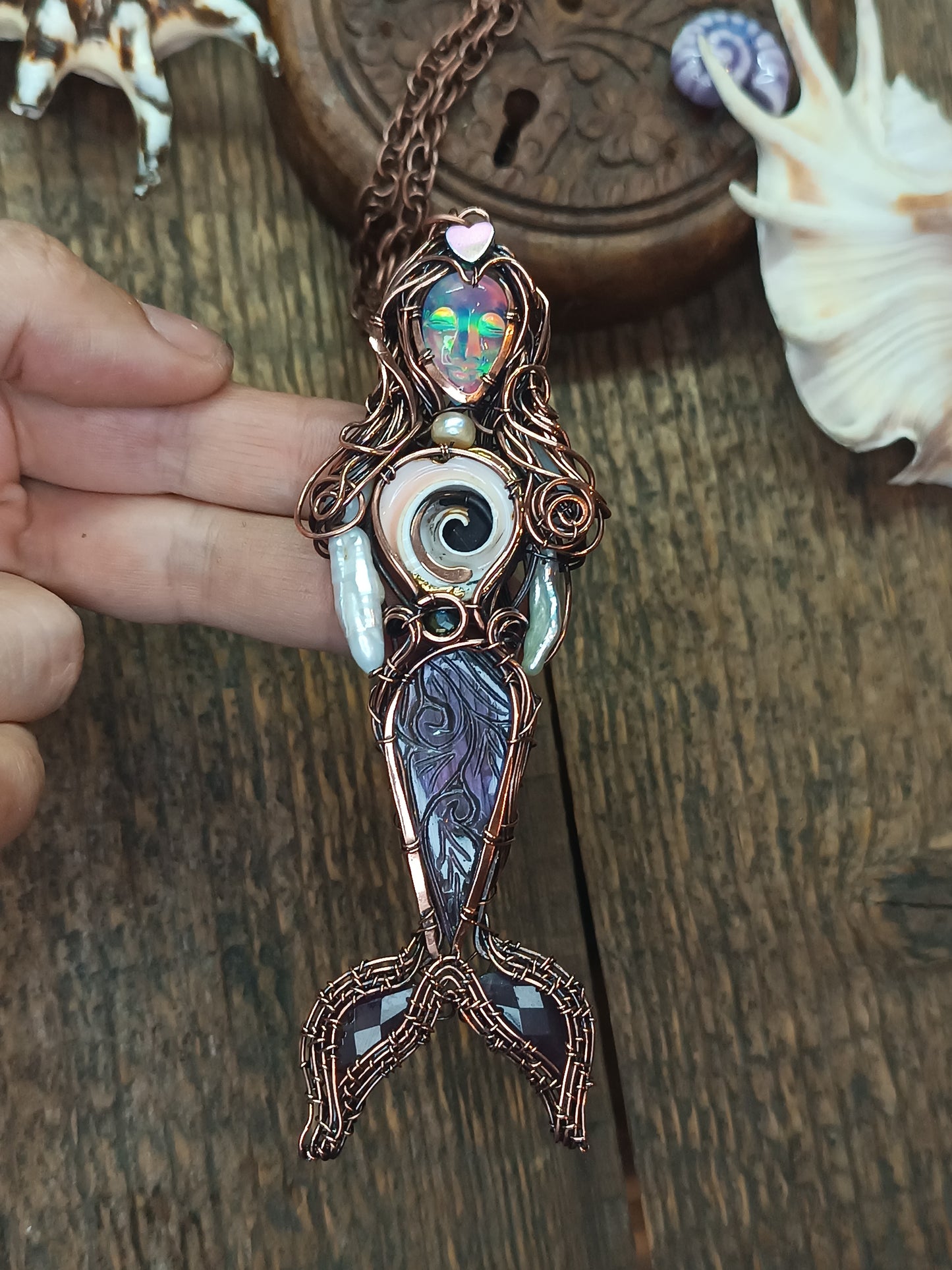 Aurora mermaid necklace🧜💜