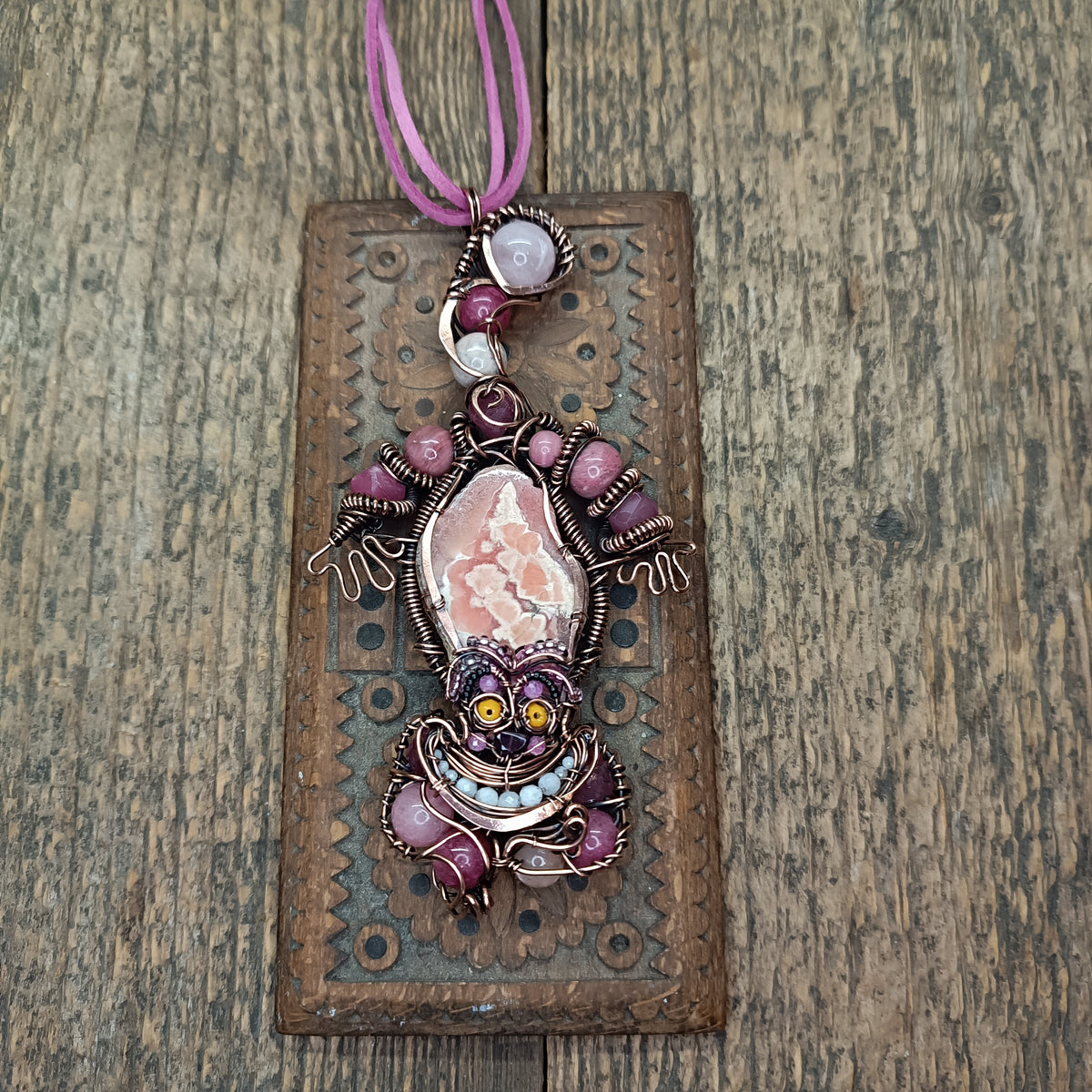 Pink smiling cat necklace🩷😻